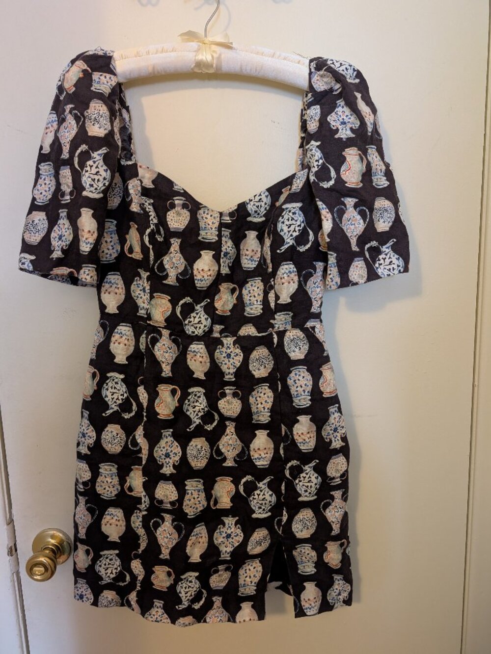 Aritzia Wilfred Linen Black Vase Mini Dress Size S